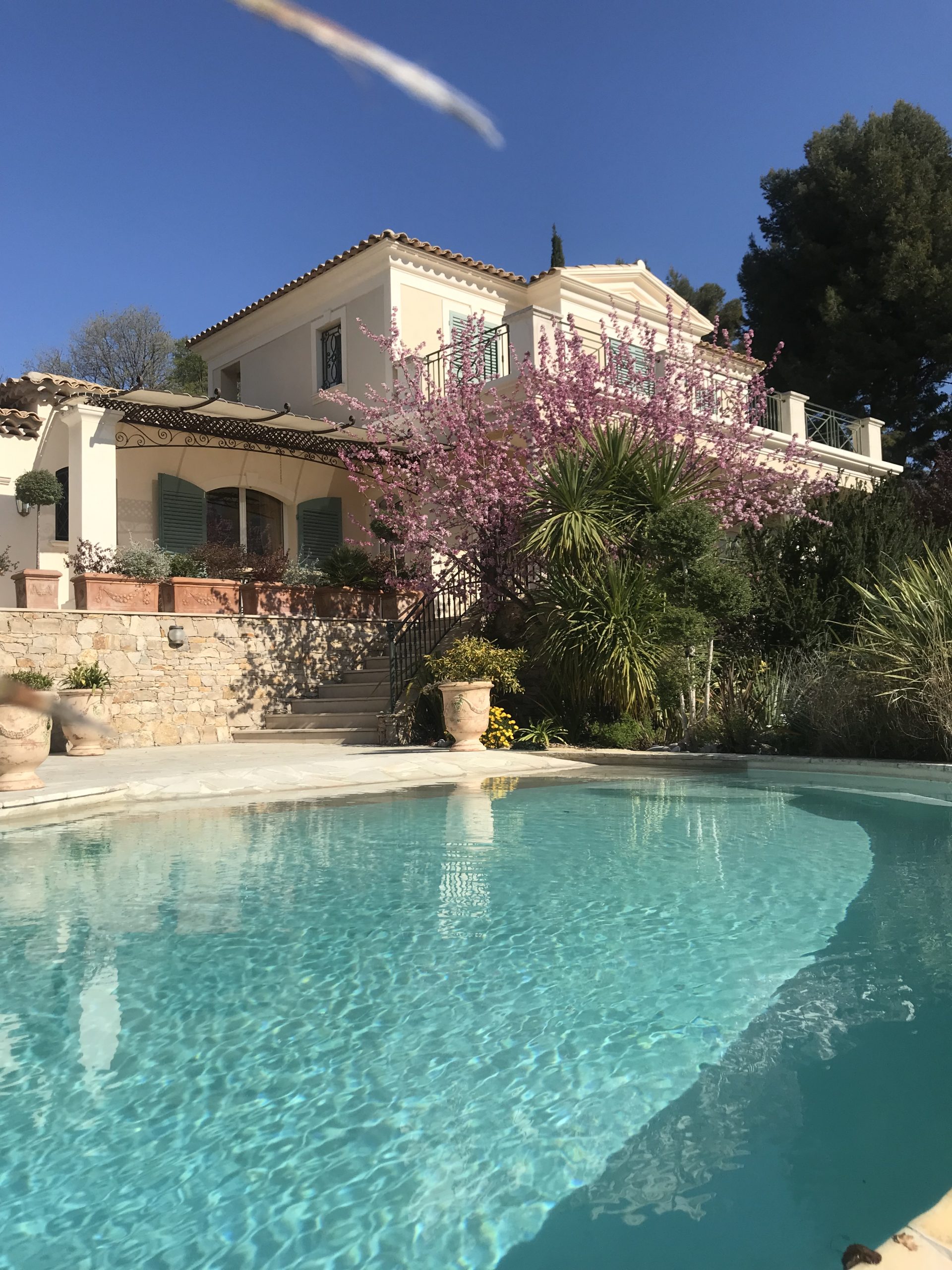 Piscine terminée avec abords paysagés villa Roquevaire