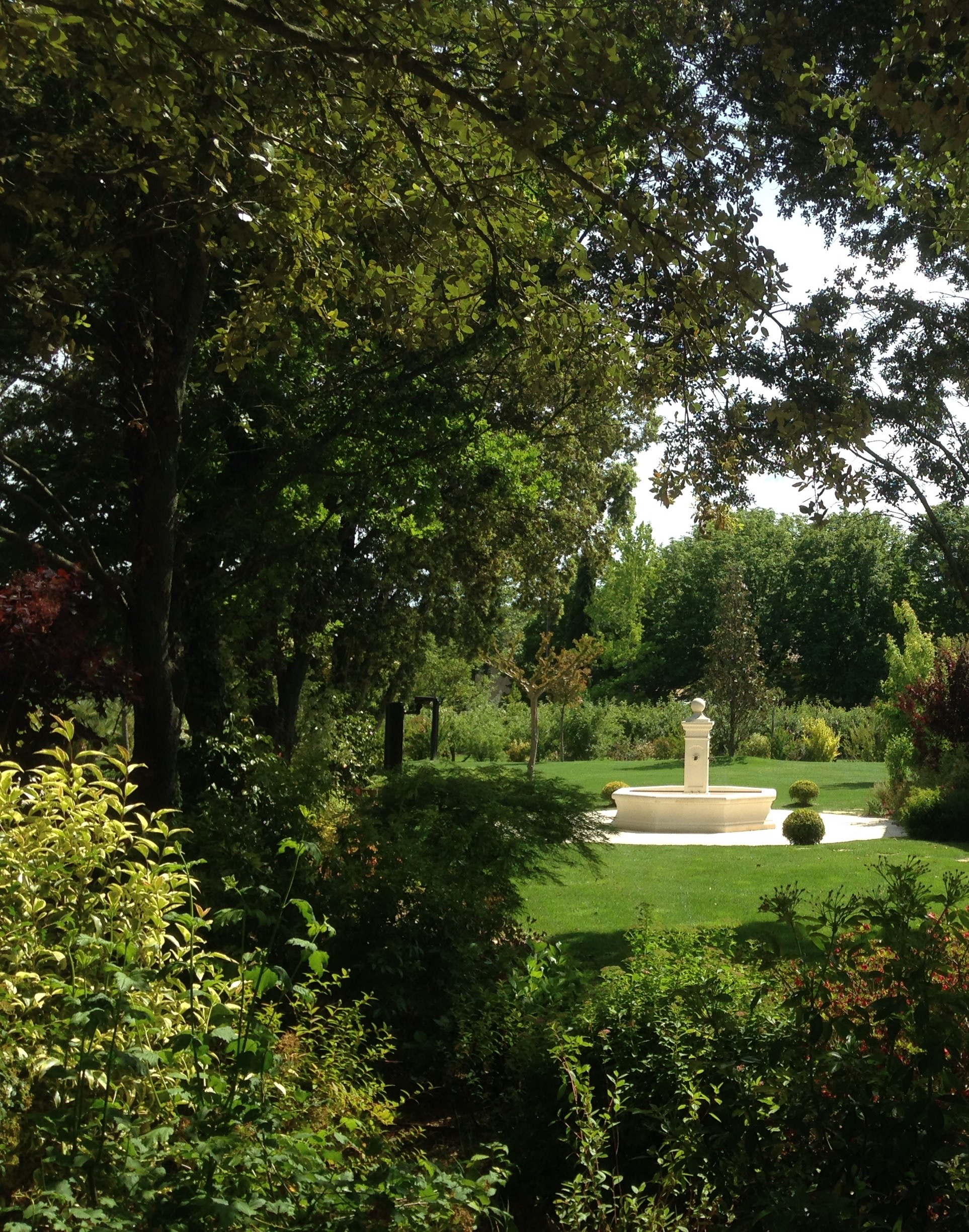 Fontaine et point d'eau dans un jardin méditerranéen en Provence